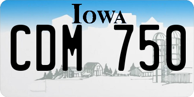 IA license plate CDM750