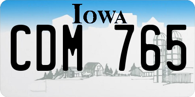 IA license plate CDM765