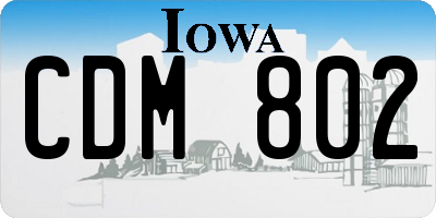 IA license plate CDM802