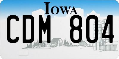 IA license plate CDM804