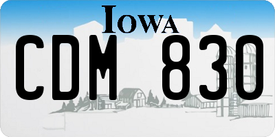 IA license plate CDM830