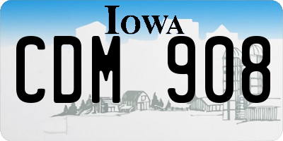 IA license plate CDM908