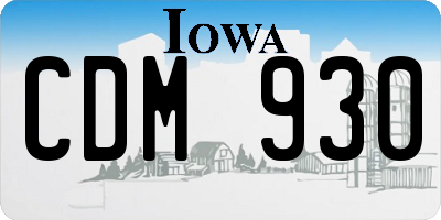 IA license plate CDM930