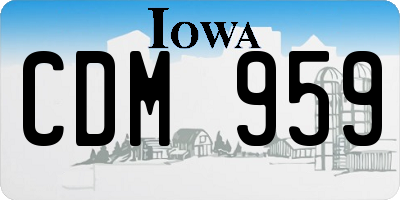 IA license plate CDM959