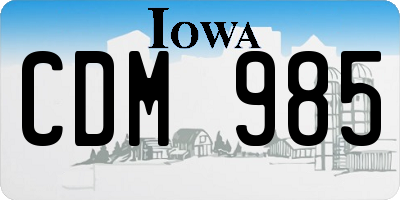 IA license plate CDM985