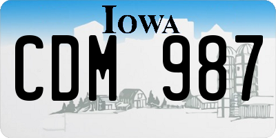 IA license plate CDM987