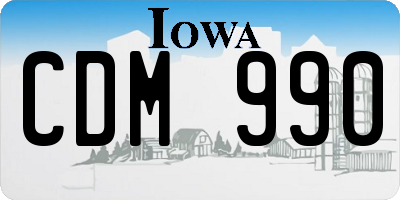 IA license plate CDM990