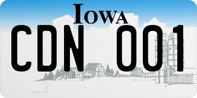IA license plate CDN001