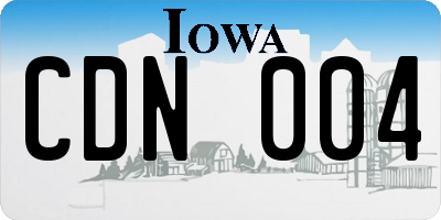 IA license plate CDN004