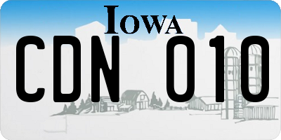 IA license plate CDN010