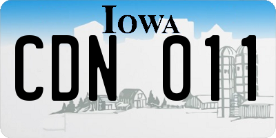IA license plate CDN011
