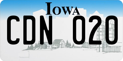 IA license plate CDN020