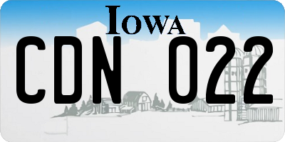 IA license plate CDN022