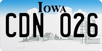 IA license plate CDN026