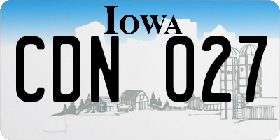 IA license plate CDN027