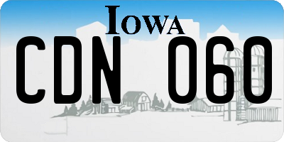 IA license plate CDN060