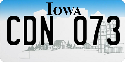 IA license plate CDN073