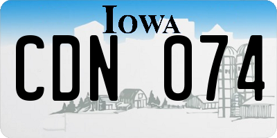 IA license plate CDN074