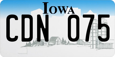 IA license plate CDN075