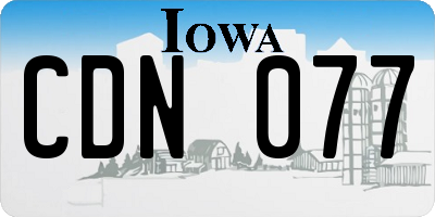 IA license plate CDN077