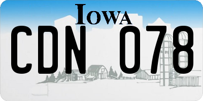 IA license plate CDN078
