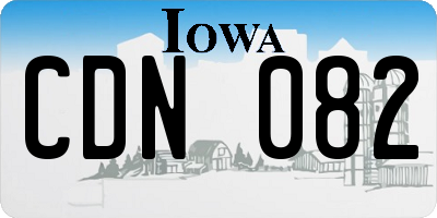 IA license plate CDN082