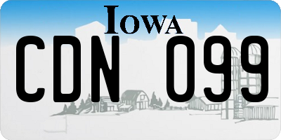 IA license plate CDN099