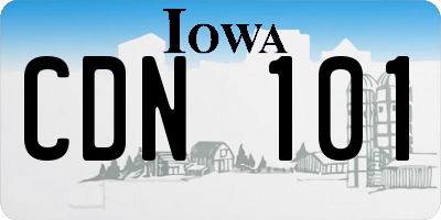 IA license plate CDN101
