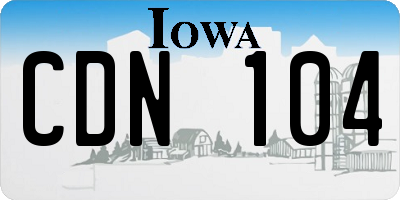 IA license plate CDN104