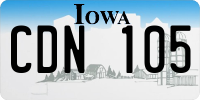 IA license plate CDN105