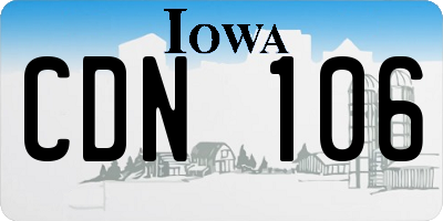 IA license plate CDN106