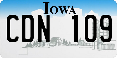 IA license plate CDN109