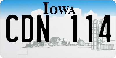 IA license plate CDN114