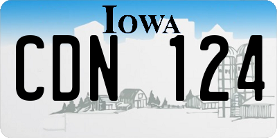 IA license plate CDN124