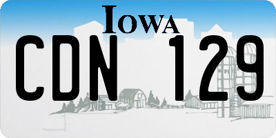 IA license plate CDN129