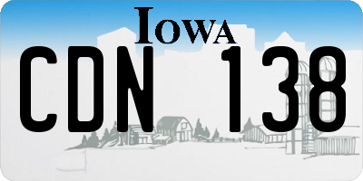 IA license plate CDN138