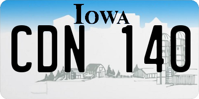 IA license plate CDN140