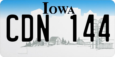 IA license plate CDN144