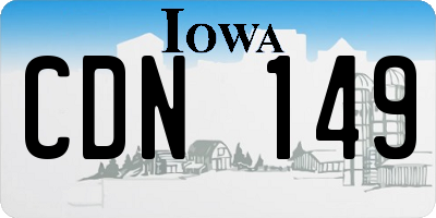 IA license plate CDN149