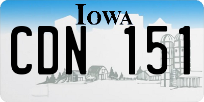 IA license plate CDN151