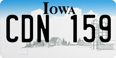 IA license plate CDN159