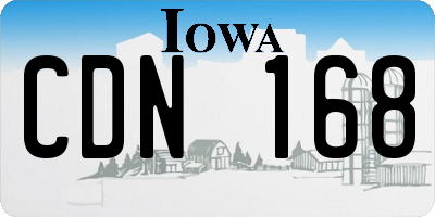IA license plate CDN168