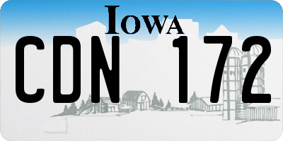IA license plate CDN172