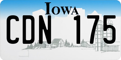 IA license plate CDN175