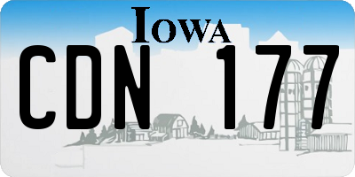 IA license plate CDN177