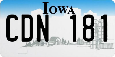 IA license plate CDN181