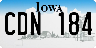 IA license plate CDN184