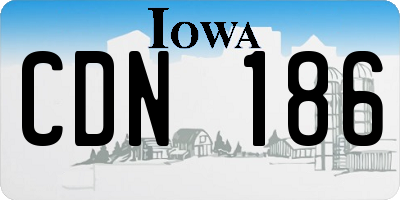 IA license plate CDN186