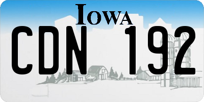 IA license plate CDN192