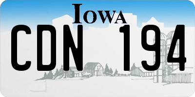 IA license plate CDN194